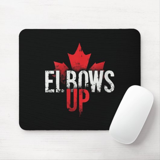Vrouwen Elbows Up Fans Maple Leaf V-hals Muismat (Met muis)