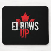 Vrouwen Elbows Up Fans Maple Leaf V-hals Muismat (Voorkant)