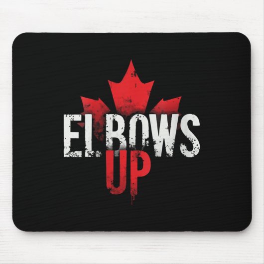 Vrouwen Elbows Up Fans Maple Leaf V-hals Muismat (Voorkant)