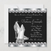 Vrouwen Elegant Black Surprise Verjaardagsfeest Kaart (Achterkant)