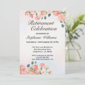 Vrouwen Elegant Bloemen Pensioen Viering Kaart (Staand voorkant)