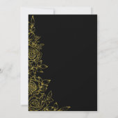 Vrouwen Elegant Golden Roos Flower 50ste verjaarda Kaart (Achterkant)