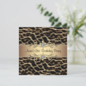Vrouwen Elegant Leopard 21ste Verjaardagsfeest Kaart (Staand voorkant)