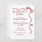 Vrouwen Elegant Pink Bow Party Kaart (Voorkant)