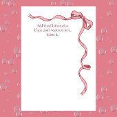 Vrouwen Elegant Pink Bow Party Kaart