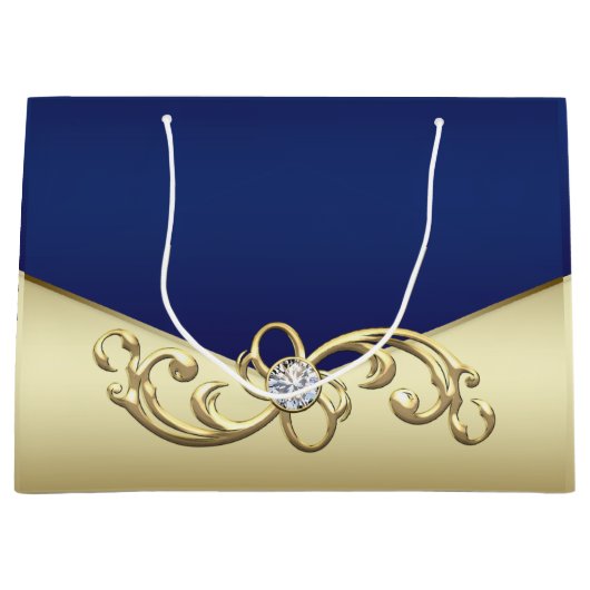 Vrouwen Elegant Royal Blue Gold Groot Cadeauzakje (Voorkant)