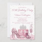 Vrouwen Elegant Roze Elk Nummer Verjaardagsfeest Kaart (Voorkant)