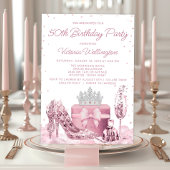 Vrouwen Elegant Roze Elk Nummer Verjaardagsfeest Kaart