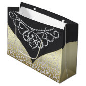 Vrouwen Elegant Zwart Goud Diamant Groot Cadeauzakje (Voorkant Gekanteld)