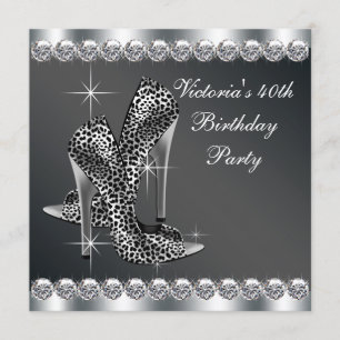 Vrouwen Elegant Zwart Verjaardagsfeest Kaart