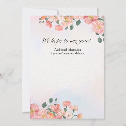 Vrouwen Elegante Bloemen 50ste Verjaardag Viering Kaart (Achterkant)