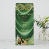 Vrouwen Emerald Green en Gold Verjaardag Party Men Kaart (Staand voorkant)