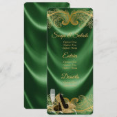 Vrouwen Emerald Green en Gold Verjaardag Party Men Kaart (Voorkant / Achterkant)