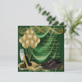 Vrouwen Emerald Green Gouden Schoen Verjaardagsfee Kaart (Staand voorkant)