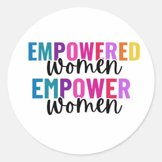 VROUWEN EMPOWERED WOMEN EMPOWERMENT RONDE STICKER (Voorkant)