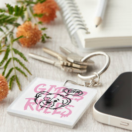 Vrouwen empoweren: GIRLS RULES Kunstwerk Sleutelhanger