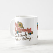 Vrouwen Empowerment Handschrift Retro Hippie Bloem Koffiemok (Voorkant links)