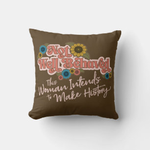 Vrouwen Empowerment Handschrift Retro Hippie Bloem Kussen