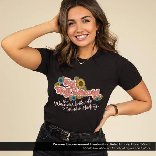 Vrouwen Empowerment Handschrift Retro Hippie Bloem Tri-Blend Shirt