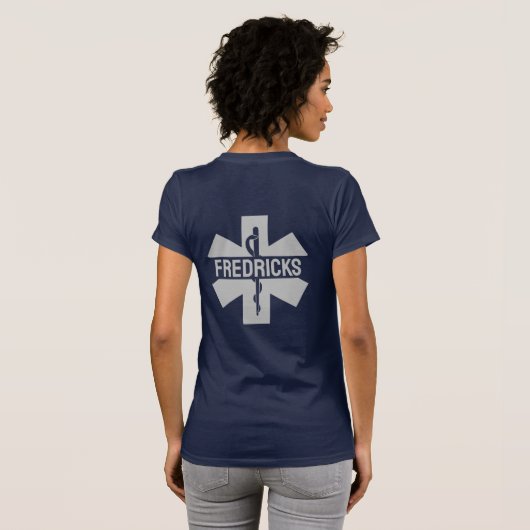Vrouwen EMT Paramedische Star of Life Aangepaste n T-shirt (Achterkant volledig)