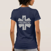 Vrouwen EMT Paramedische Star of Life Aangepaste n T-shirt (Achterkant)