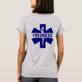Vrouwen EMT Paramedische Star of Life Aangepaste n T-shirt (Achterkant)