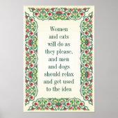 Vrouwen en katten doen wat ze willen, en mannen en poster (Voorkant)