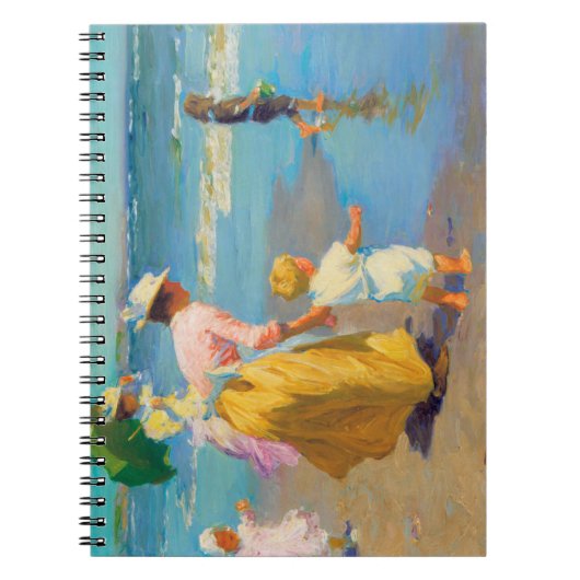 Vrouwen en kinderen op het strand Edward Potthast Notitieboek (Voorkant)