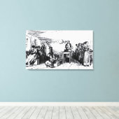 Vrouwen en kinderen Schoenen maken Canvas Afdruk (Insitu (Houten vloer))