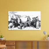 Vrouwen en kinderen Schoenen maken Canvas Afdruk (Insitu (Woonkamer))