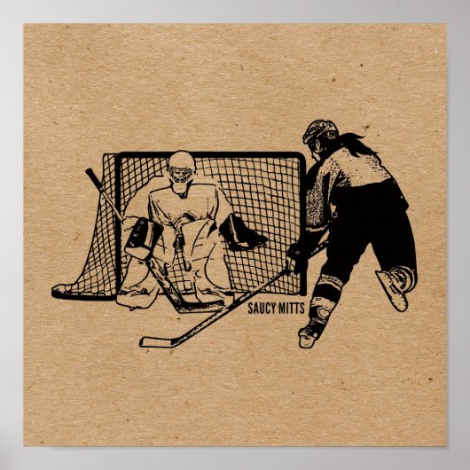 Vrouwen en meisjes die op Net Hockey Player (vrouw Poster (Voorkant)