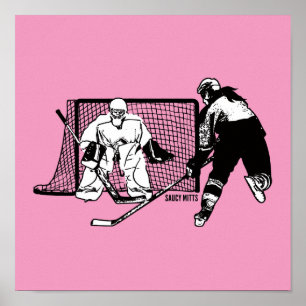 Vrouwen en meisjes die op Net Hockey Player (vrouw Poster