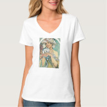 Vrouwen en meisjes T-shirt met Mucha print