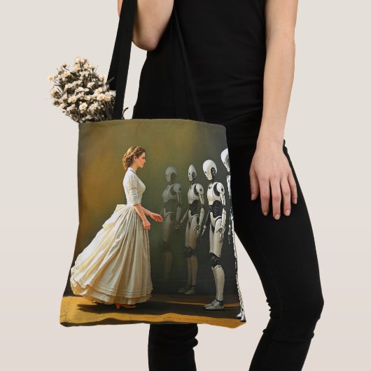 Vrouwen en robots tote bag (Dichtbij)