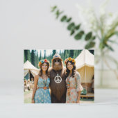 Vrouwen en Sasquatch Retro Festival Briefkaart (Staand voorkant)