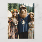 Vrouwen en Sasquatch Retro Hippies Festival Briefkaart (Voorkant)