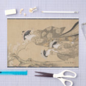 Vrouwen en twee kinderen van Kubo Shunman Tissuepapier (Craft)