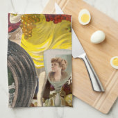Vrouwen en wijncollage theedoek (Quarter Fold)