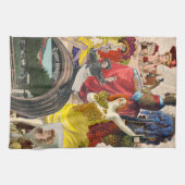 Vrouwen en wijncollage theedoek (Horizontaal)