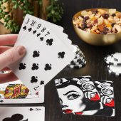  vrouwen en witte rozen pokerkaarten (Insitu)