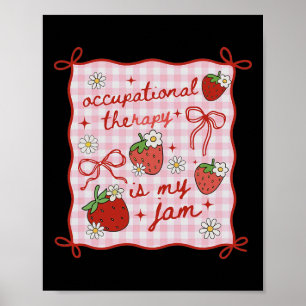 Vrouwen Ergotherapie Mooie Aardbei Ot Rug Poster