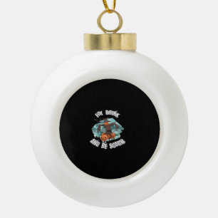 Vrouwen Eten Drinken En Wees Vreselijk Halloween M Keramische Bal Ornament