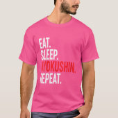 Vrouwen eten slaap Kyokushin Herhaal Japans karate T-shirt (Voorkant)