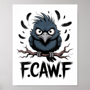 Vrouwen F-caw-f Raven Moon Gothic Halloween, Zwart Poster