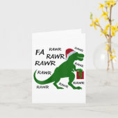 Vrouwen Fa Rawr Dinosaur T-rex kerstfeest Santa T- Kaart (Gele Bloem)