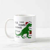 Vrouwen Fa Rawr Dinosaur T-rex kerstfeest Santa T- Koffiemok (Links)