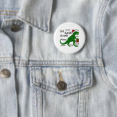 Vrouwen Fa Rawr Dinosaur T-rex kerstfeest Santa T- Ronde Button 5,7 Cm (In situ)
