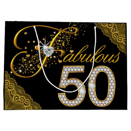 Vrouwen Fabulous 50 Verjaardag Groot Cadeauzakje (Achterkant)