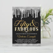 Vrouwen Fabulous 50 verjaardagsfeestje Kaart (Staand voorkant)