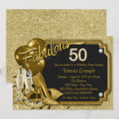 Vrouwen Fabulous 50 verjaardagsfeestje Kaart (Voorkant / Achterkant)